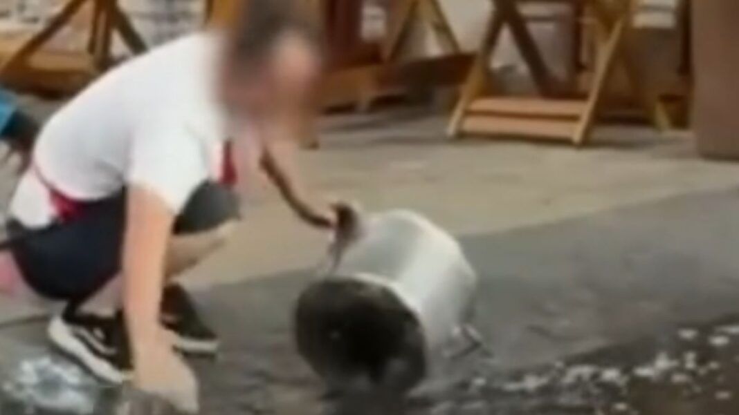 Flagra no Brás levanta alerta sanitário Um vídeo que circula nas redes mostra um homem lavando um caldeirão em uma poça de água na sarjeta, no centro de São Paulo.