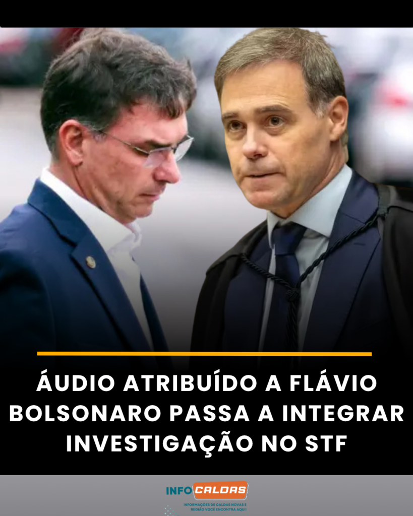 Um áudio atribuído ao senador Flávio Bolsonaro e extraído do celular de Daniel Vorcaro passou a integrar investigação no STF.