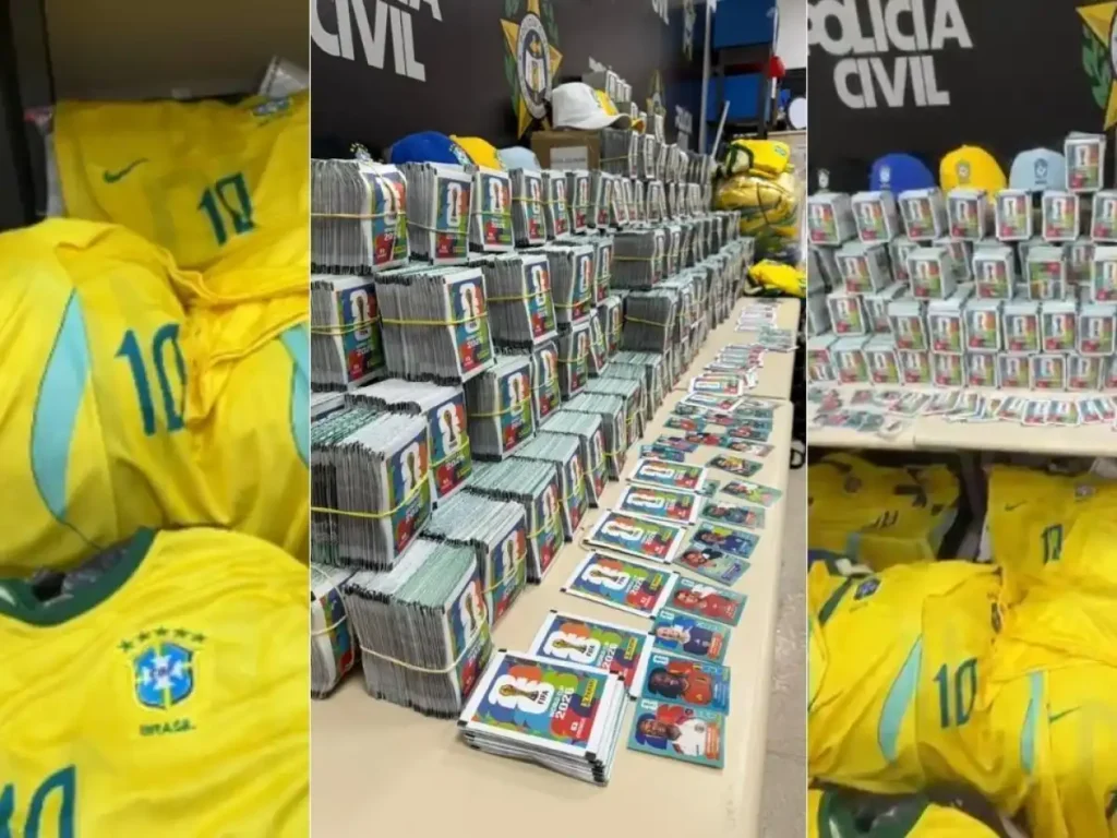 A Polícia Civil do Estado do Rio de Janeiro apreendeu cerca de 200 mil figurinhas falsificadas do álbum da Copa do Mundo de 2026 em Nova Iguaçu (RJ).