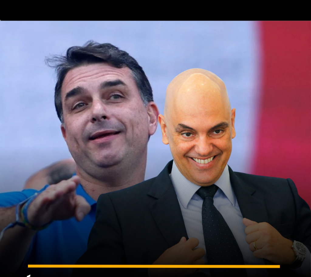O senador Flávio Bolsonaro entrou no radar da Justiça após um despacho do ministro Alexandre de Moraes envolvendo um vídeo com inteligência artificial utilizado no lançamento de sua candidatura à Presidência.